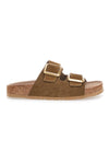 Taupefarbene Slipper mit doppelter Schnalle und rutschfester Sohle Pittarello Green Walk Vegan 335CF20631S