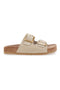 Beigefarbene Slipper mit doppelter Schnalle Pittarello Green Walk vegan 335CF20631S