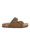 Braune Slipper mit doppelter Schnalle und rutschfester Sohle Pittarello Green Walk vegan 335CF038S