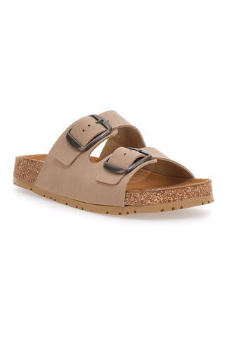 Beigefarbene Slipper mit doppelter Schnalle Pittarello Green Walk 335CF20630SR