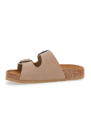 Beigefarbene Slipper mit doppelter Schnalle Pittarello Green Walk 335CF20630SR