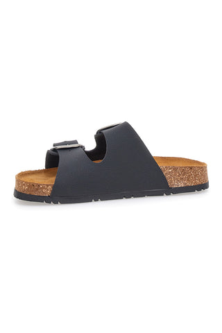 Schwarze Slipper mit doppelter Schnalle, Lederinnensohle und rutschfester Sohle Pittarello Green Walk 335CF20630SR