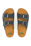 Ciabatte nere doppia fibbia sottopiede in pelle suola antiscivolo Pittarello Green walk 335CF20630SR