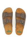 Ciabatte marroni doppia fibbia sottopiede in pelle suola antiscivolo Pittarello Green walk 335CF20630SR