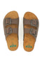 Ciabatte marroni doppia fibbia sottopiede in pelle suola antiscivolo Pittarello Green walk 335CF20630SR