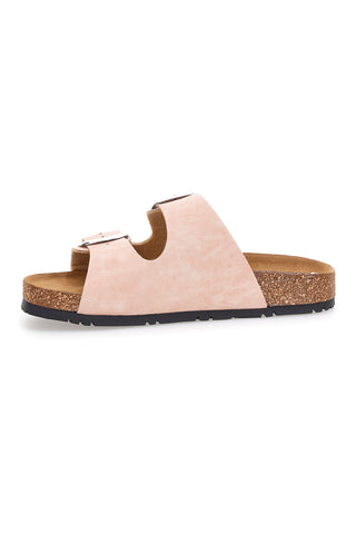 Rosa Slipper mit doppelter Schnalle, Lederinnensohle und rutschfester Sohle Pittarello Green Walk 335CF20630SR