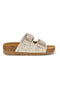 Beige Hausschuhe mit Flechteffekt und Innensohle aus echtem Leder Pittarello Bio 335P20630SR