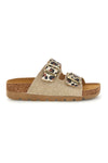 Goldfarbene Hausschuhe mit Tiermotiv und Innensohle aus echtem Leder Pittarello Bio 335P20630SR