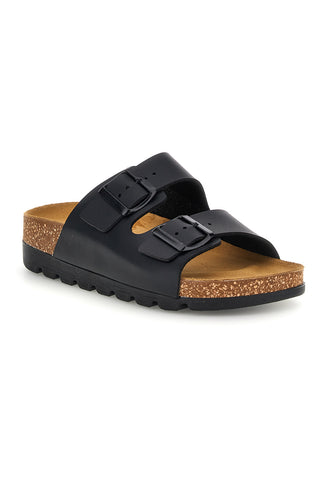 Schwarze Hausschuhe mit Innensohle aus echtem Leder Pittarello Bio 335P20630SR