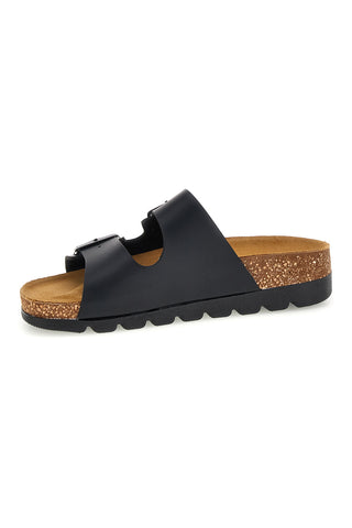 Schwarze Hausschuhe mit Innensohle aus echtem Leder Pittarello Bio 335P20630SR