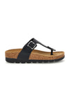 Schwarze Flip-Flops mit Innensohle aus echtem Leder Pittarello Bio 335P2177SR