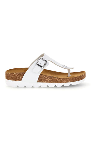 Weiße Flip-Flops mit Innensohle aus echtem Leder Pittarello Bio 335P2177SR