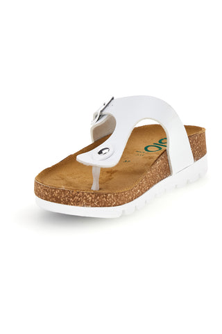 Weiße Flip-Flops mit Innensohle aus echtem Leder Pittarello Bio 335P2177SR