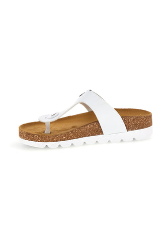 Weiße Flip-Flops mit Innensohle aus echtem Leder Pittarello Bio 335P2177SR