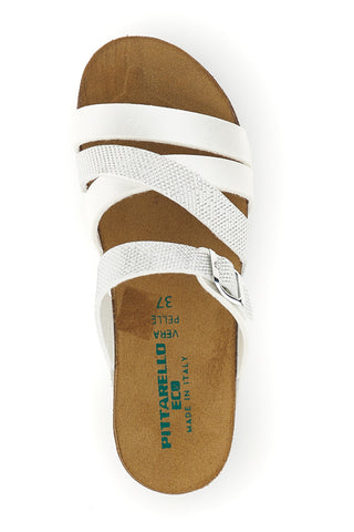 Weiße Hausschuhe mit Ledereinlegesohle Pittarello eco 293A410SR