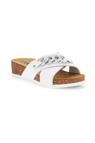 Weiße Hausschuhe echtes Leder Innensohle Pittarello eco 293A121SR