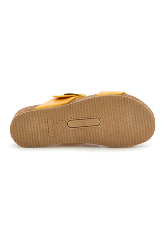 Gelbe Ledereinlegesohle Hausschuhe mit Keil Pittarello eco 293A500SR