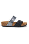 Schwarze und graue Hausschuhe mit Innensohle aus echtem Leder Pittarello Eco 293A485SR