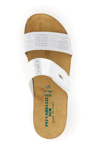 Weiße Hausschuhe mit Ledereinlegesohle Pittarello Eco 293A480PR