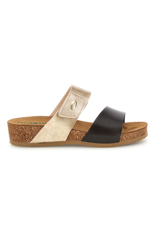 Beige und braune Hausschuhe mit Innensohle aus echtem Leder Pittarello Eco 293A485SR