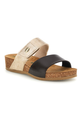 Beige und braune Hausschuhe mit Innensohle aus echtem Leder Pittarello Eco 293A485SR