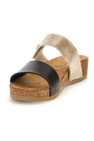 Beige und braune Hausschuhe mit Innensohle aus echtem Leder Pittarello Eco 293A485SR