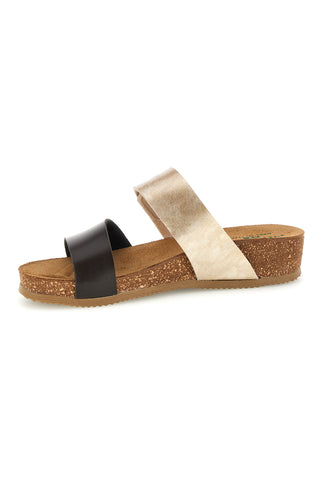 Beige und braune Hausschuhe mit Innensohle aus echtem Leder Pittarello Eco 293A485SR