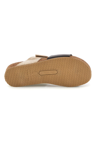Beige und braune Hausschuhe mit Innensohle aus echtem Leder Pittarello Eco 293A485SR