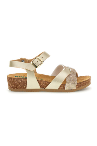 Beige und goldfarbene Sandalen mit Leder-Innensohle Pittarello Eco 293A940SR