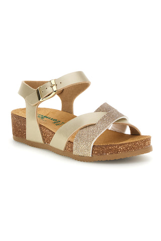 Beige und goldfarbene Sandalen mit Leder-Innensohle Pittarello Eco 293A940SR