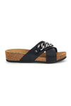 Schwarze Hausschuhe mit Kette und Ledereinlegesohle Pittarello Eco 293A121SR