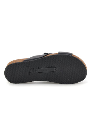 Schwarze Hausschuhe mit Kette und Ledereinlegesohle Pittarello Eco 293A121SR