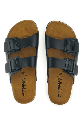 Ciabatte nere doppia fascia Pittarello Tierra 335A20630SR