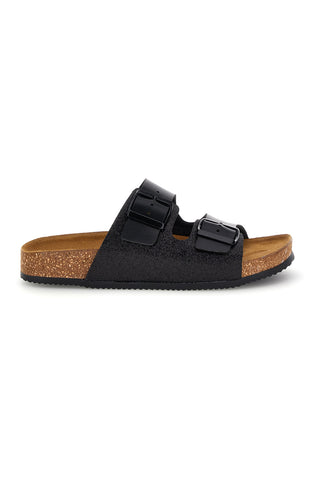 Schwarze Hausschuhe mit Glitzer Pittarello Tierra 335A20630SR