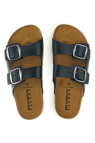Ciabatte nero doppia fibbia Pittarello tierra 335A20630SR