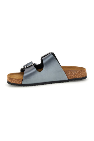 Ciabatte grigie doppia fascia metallizzate Pittarello Tierra 335A20630SR