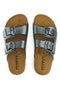 Pittarello Tierra Metallic Doppel-Riemen graue Hausschuhe 335A20630SR