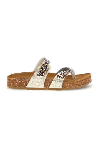 Ciabatte oro stampa animalier Pittarello Tierra 335A312SR