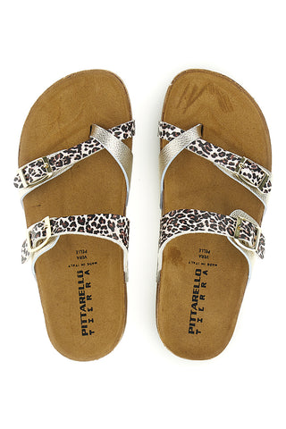 Ciabatte oro stampa animalier Pittarello Tierra 335A312SR
