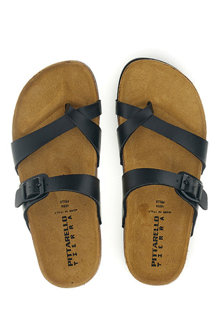 Ciabatte nere incrociate Pittarello Tierra 335A311SR