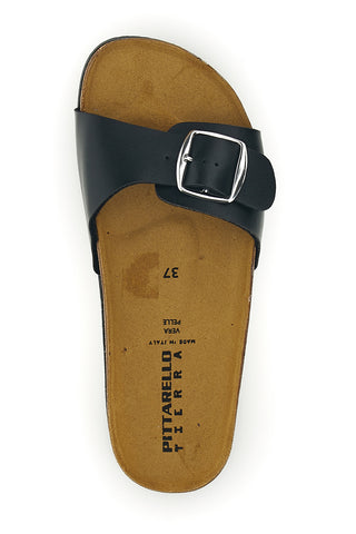 Ciabatte nere fascia con fibbia Pittarello Tierra 257A21030SR