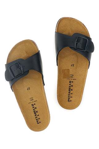 Ciabatte nero sottopiede in vera pelle Pittarello tierra 257A21030SR