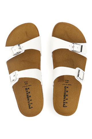 Weiße doppelreihige Hausschuhe Pittarello tierra 335A006SR