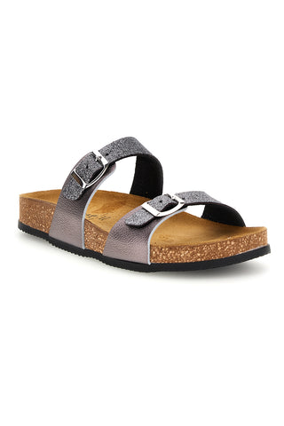 Pittarello tierra 335A006SR Silber Doppelriemen Hausschuhe