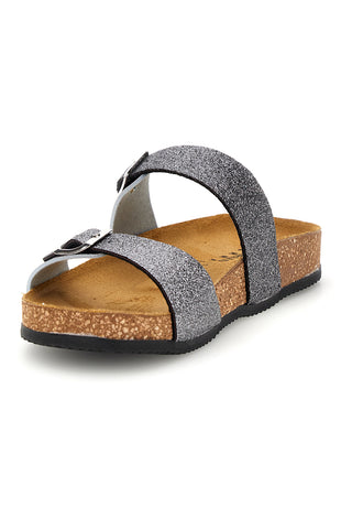 Pittarello tierra 335A006SR Silber Doppelriemen Hausschuhe