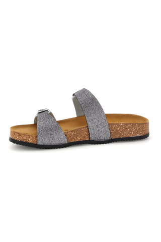 Pittarello tierra 335A006SR Silber Doppelriemen Hausschuhe