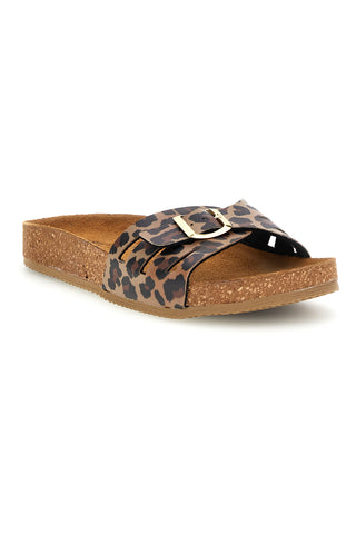 Ciabatte marrone animalier fascia incrociata Pittarello tierra 335A021SR