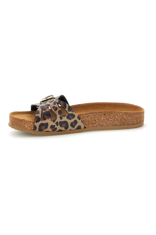 Ciabatte marrone animalier fascia incrociata Pittarello tierra 335A021SR