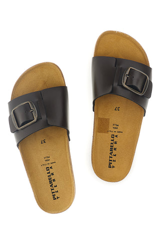 Schwarz Hausschuhe mit Schnalle Pittarello tierra 335A1100SR