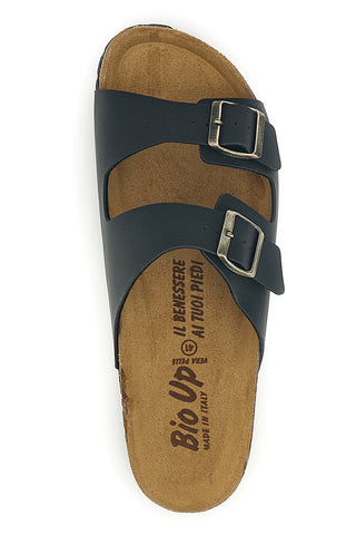 Ciabatta Nero in vera pelle Bio up 101